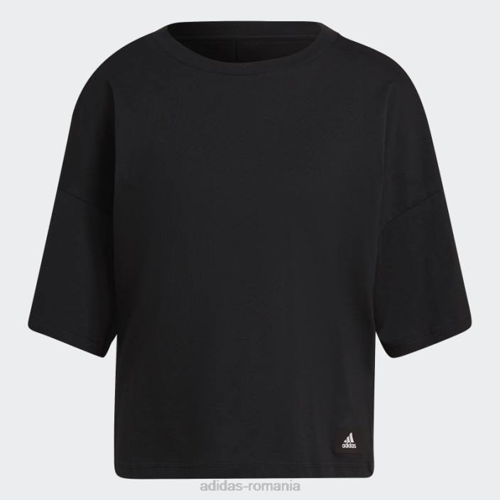 Adidas sportswear future icons tricou cu 3 dungi negru fierbinte femei negru 2JBN9224