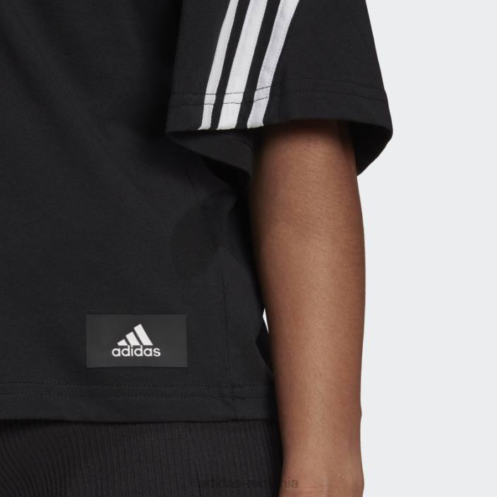 Adidas sportswear future icons tricou cu 3 dungi negru fierbinte femei negru 2JBN9224