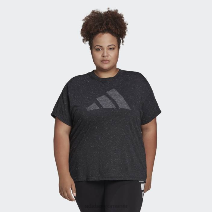 Adidas sportswear future icons winners 3.0 tee (plus size) black melange fashion femei melange negru 2JBN3709