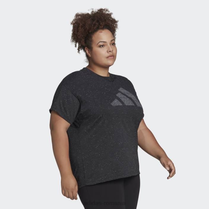 Adidas sportswear future icons winners 3.0 tee (plus size) black melange fashion femei melange negru 2JBN3709