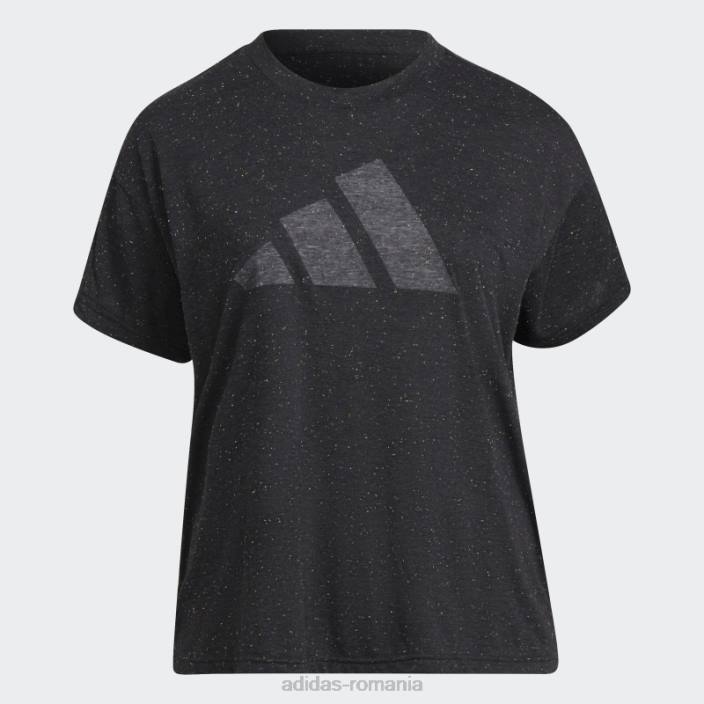 Adidas sportswear future icons winners 3.0 tee (plus size) black melange fashion femei melange negru 2JBN3709