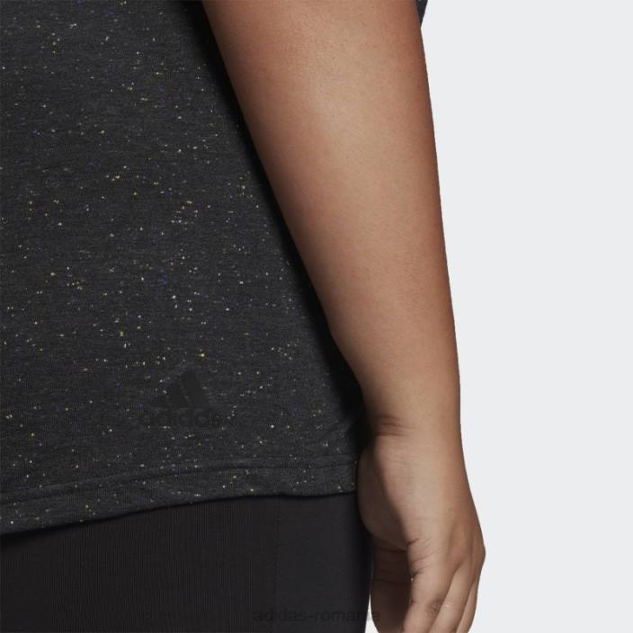 Adidas sportswear future icons winners 3.0 tee (plus size) black melange fashion femei melange negru 2JBN3709