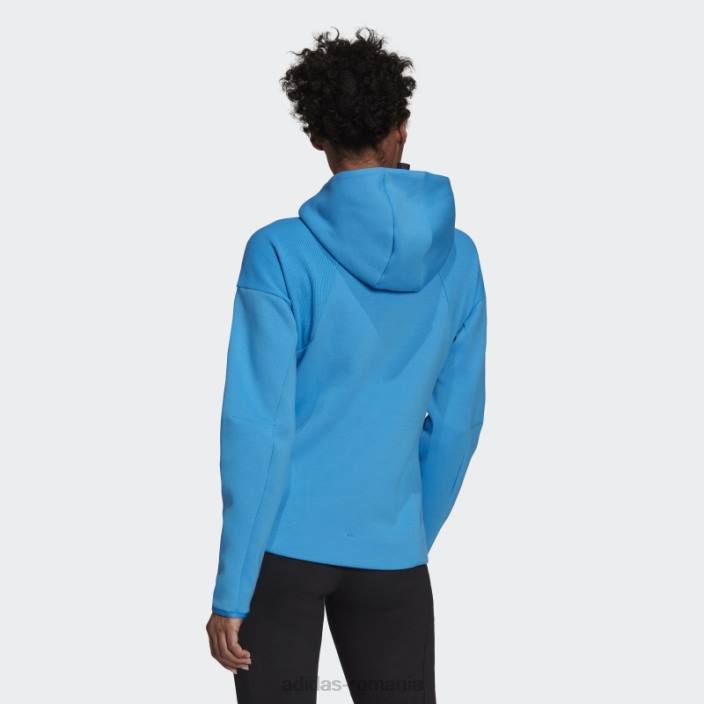 Adidas sportswear mission victory hanorac cu fermoar complet albastru fierbinte femei albastru 2JBN17559
