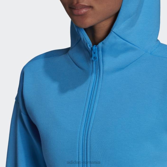 Adidas sportswear mission victory hanorac cu fermoar complet albastru fierbinte femei albastru 2JBN17559