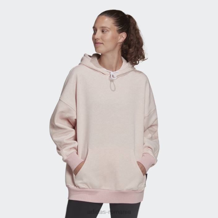 Adidas sportswear studio lounge fleece hanorac roz botanic fierbinte mel femei roz botanic mel 2JBN17548