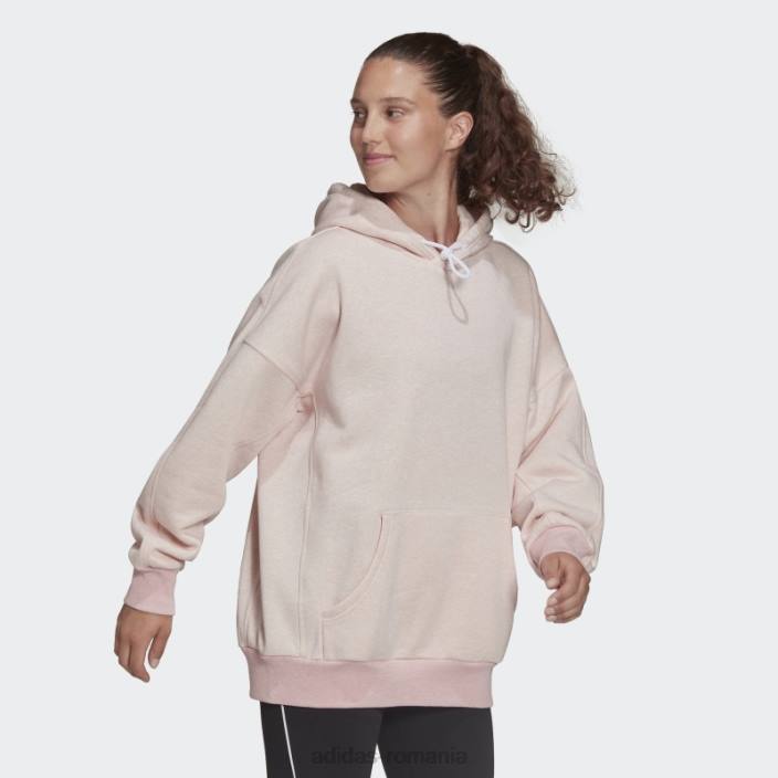 Adidas sportswear studio lounge fleece hanorac roz botanic fierbinte mel femei roz botanic mel 2JBN17548