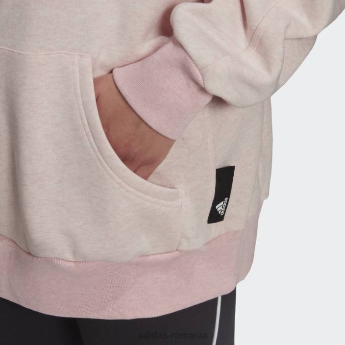 Adidas sportswear studio lounge fleece hanorac roz botanic fierbinte mel femei roz botanic mel 2JBN17548
