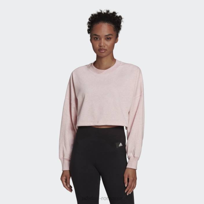 Adidas sportswear studio lounge vara echipaj hanorac fashion botanic roz mel femei roz botanic mel 2JBN2887