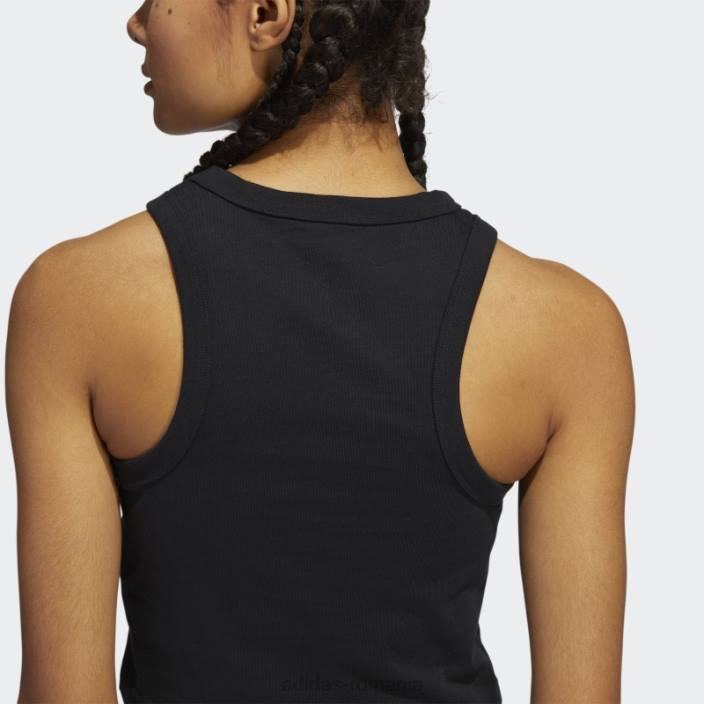 Adidas superher floral graphic crop muscle tank negru femei alb negru 2JBN10567