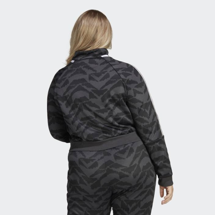 Adidas tiro costum up lifestyle track top (plus size) carbon adidas femei carbon/negru/alb 2JBN17052