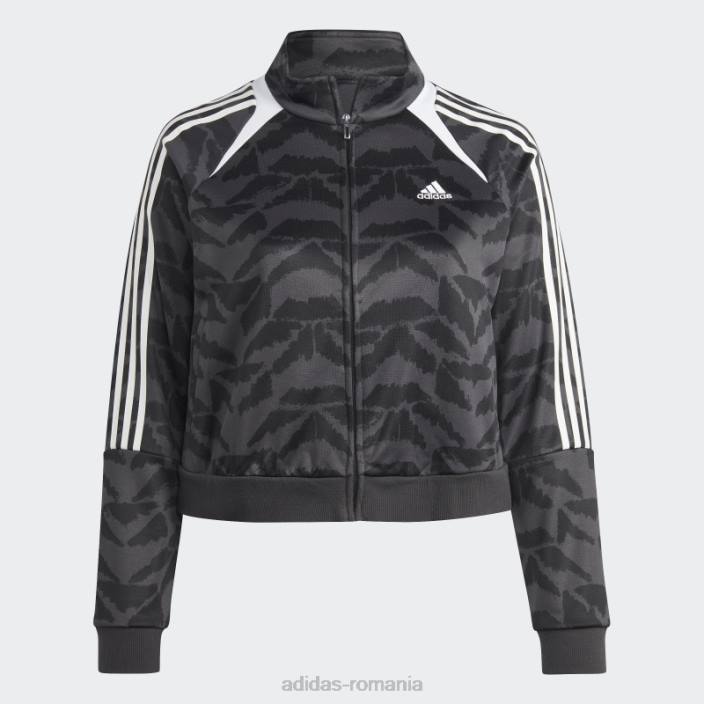 Adidas tiro costum up lifestyle track top (plus size) carbon adidas femei carbon/negru/alb 2JBN17052