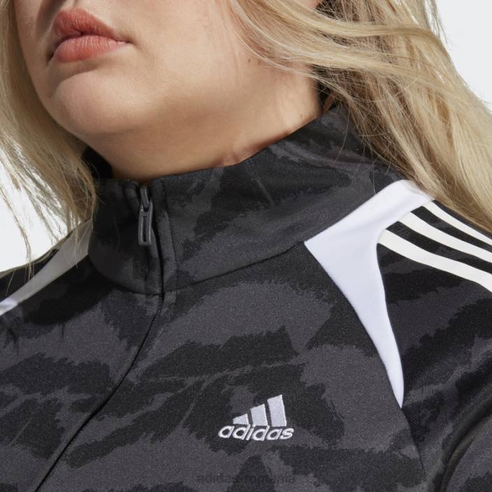 Adidas tiro costum up lifestyle track top (plus size) carbon adidas femei carbon/negru/alb 2JBN17052