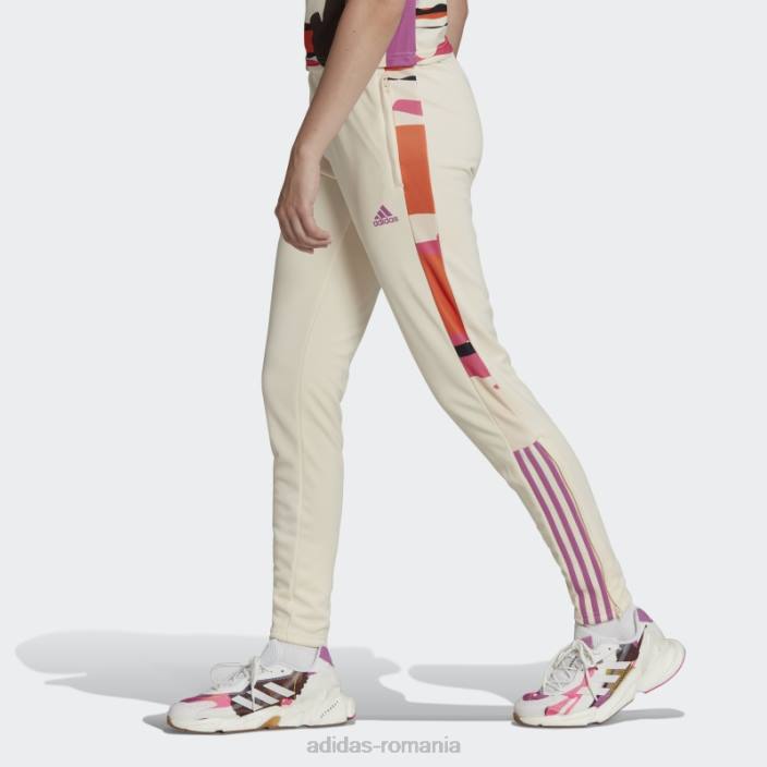 Adidas tiro x thebe magugu pantaloni de sport ecru tint fashion femei nuanță ecru 2JBN2822