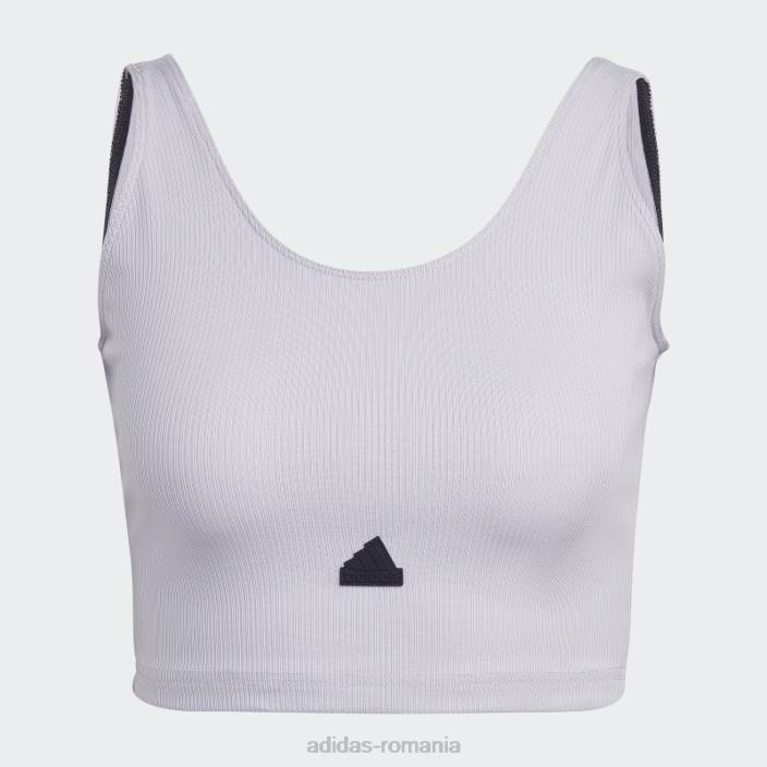 Adidas top cropped argintiu adidas femei zori argintii/negru 2JBN2325