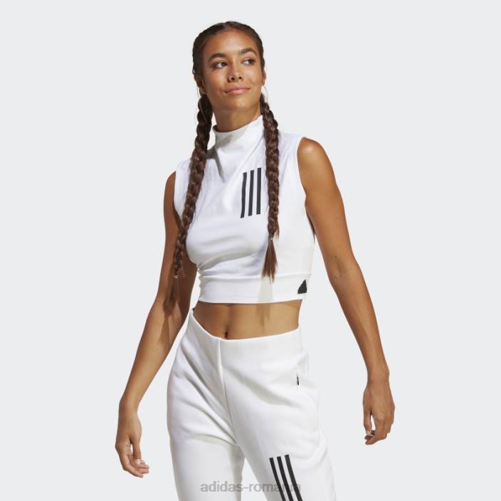 Adidas top cropped fără mâneci mission victory alb femei alb 2JBN9686