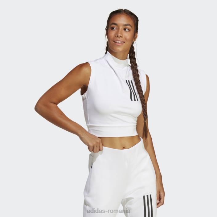 Adidas top cropped fără mâneci mission victory alb femei alb 2JBN9686