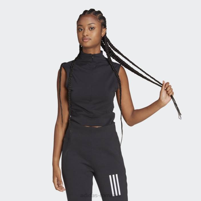Adidas top cropped fără mâneci negru Mission Victory femei negru 2JBN9557