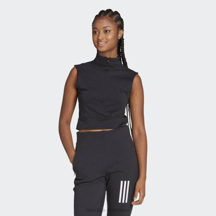 Adidas top cropped fără mâneci negru Mission Victory femei negru 2JBN9557