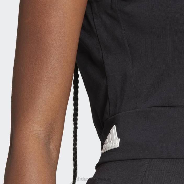 Adidas top cropped fără mâneci negru Mission Victory femei negru 2JBN9557