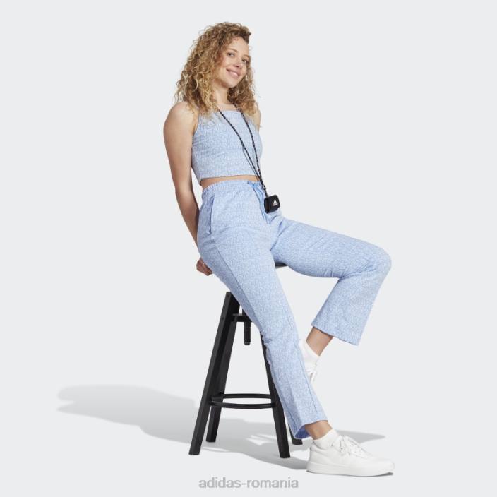 Adidas top cu grafică inspirată de corset, hot blue Dawn femei albastru zori/multicolor/albastru 2JBN9709