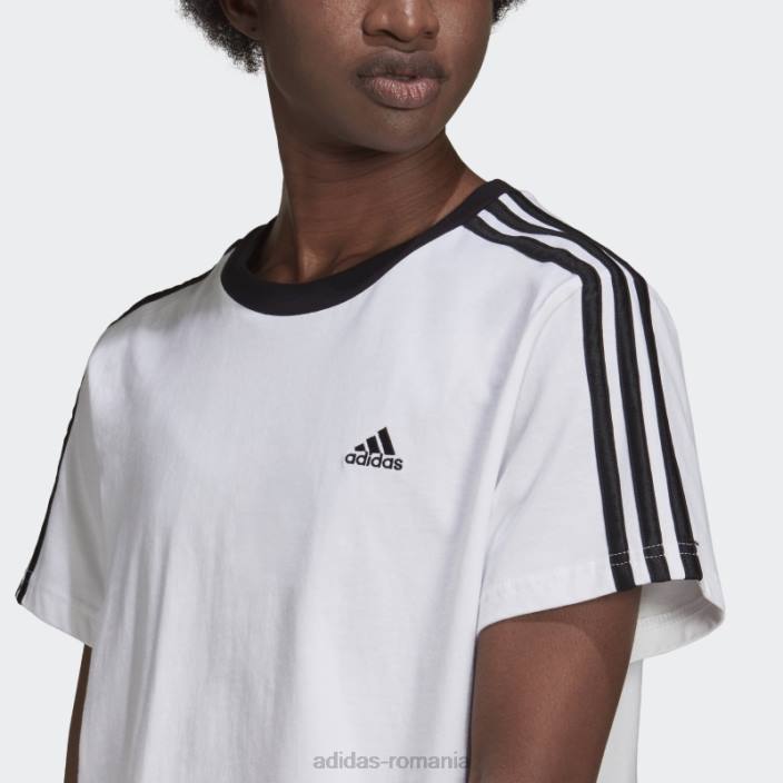 Adidas tricou adidas cu 3 dungi alb essentials femei alb negru 2JBN17175