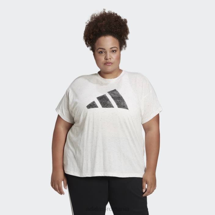 Adidas tricou alb melange viitor icons winners 3.0 (mărime plus) femei melange alb 2JBN10402