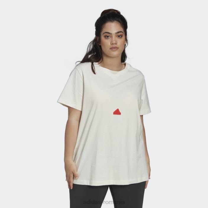 Adidas tricou alb (plus marime) femei alb roșu 2JBN2573
