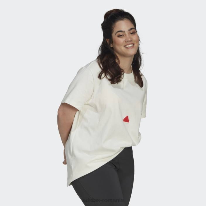 Adidas tricou alb (plus marime) femei alb roșu 2JBN2573