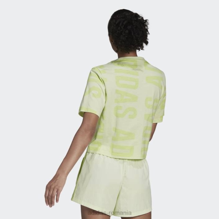Adidas tricou crop supradimensionat essentials lime femei lămâie verde 2JBN10591