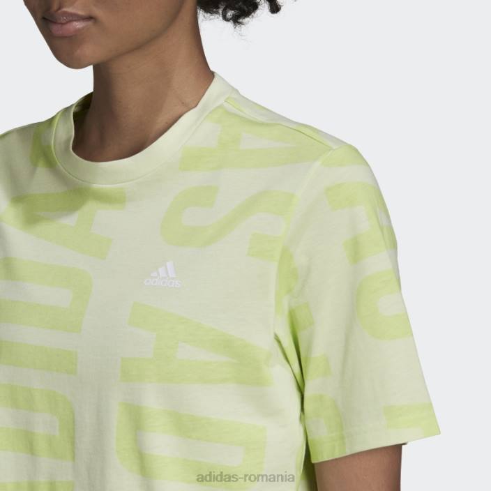 Adidas tricou crop supradimensionat essentials lime femei lămâie verde 2JBN10591