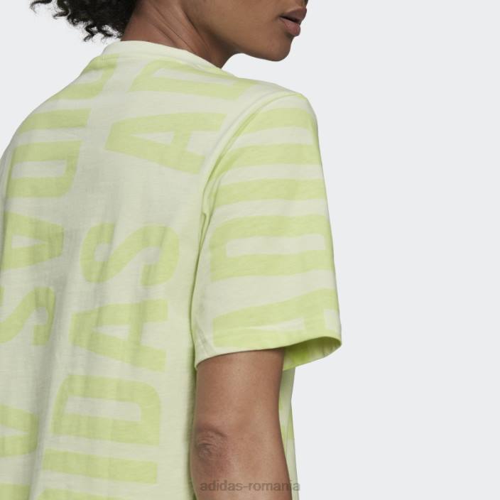 Adidas tricou crop supradimensionat essentials lime femei lămâie verde 2JBN10591