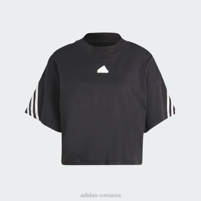 Adidas tricou cu 3 dungi cu icoane viitoare negre femei negru 2JBN9508