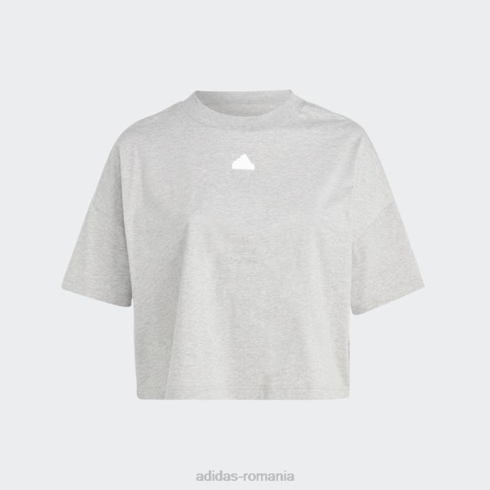 Adidas tricou cu 3 dungi gri mediu future icons (plus mărime) adidas femei gri mediu 2JBN2433
