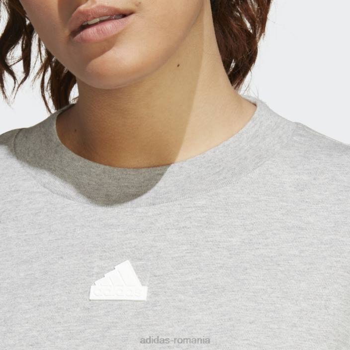 Adidas tricou cu 3 dungi gri mediu future icons (plus mărime) adidas femei gri mediu 2JBN2433