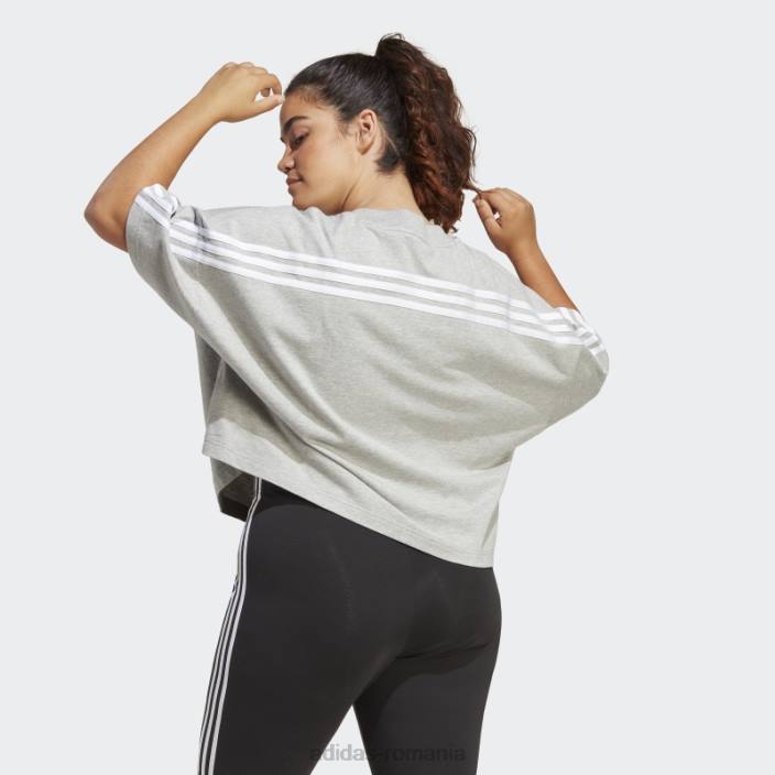 Adidas tricou cu 3 dungi (plus mărime) gri mediu adidas femei gri mediu 2JBN9210
