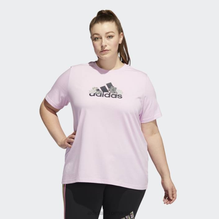 Adidas tricou cu grafic floral (mărime plus) lila adidas femei liliac 2JBN10446