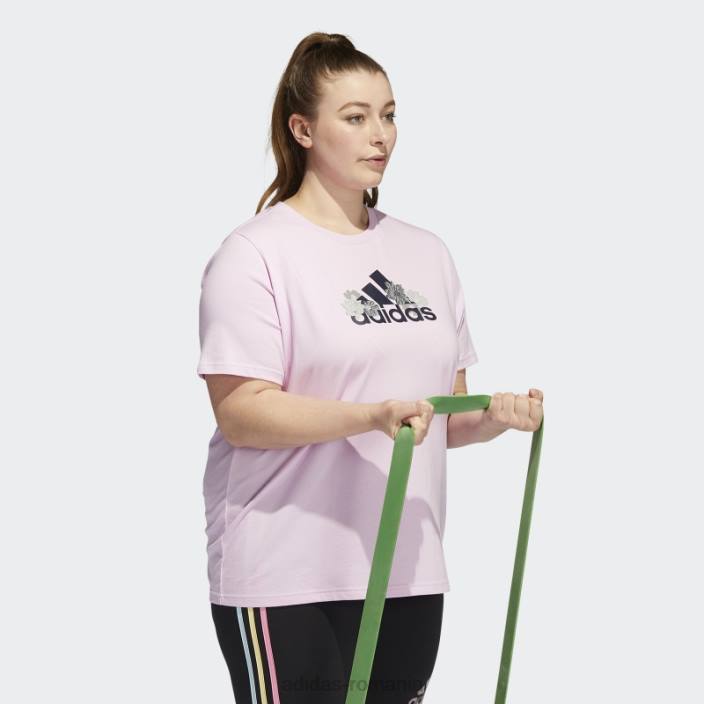 Adidas tricou cu grafic floral (mărime plus) lila adidas femei liliac 2JBN10446