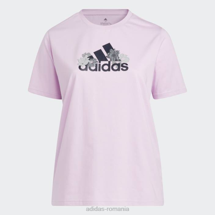 Adidas tricou cu grafic floral (mărime plus) lila adidas femei liliac 2JBN10446