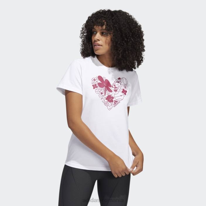 Adidas tricou cu logo grafic distractiv sport alb femei alb 2JBN10435