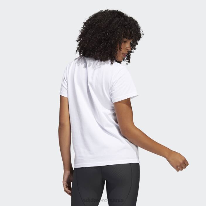 Adidas tricou cu logo grafic distractiv sport alb femei alb 2JBN10435