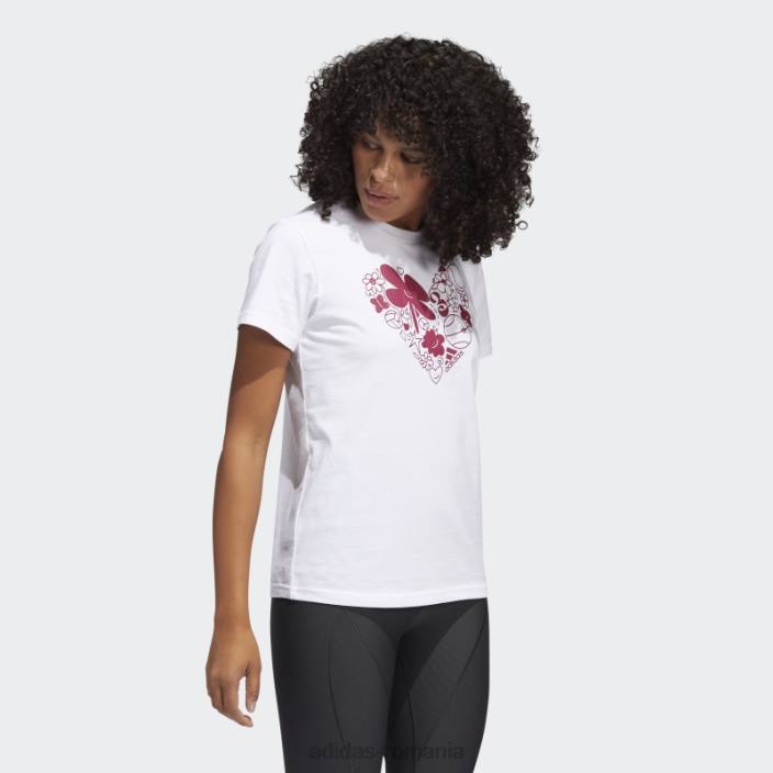 Adidas tricou cu logo grafic distractiv sport alb femei alb 2JBN10435