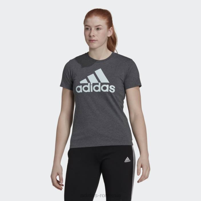 Adidas tricou cu logo gri închis heather essentials femei gri închis erica/albastru 2JBN10331