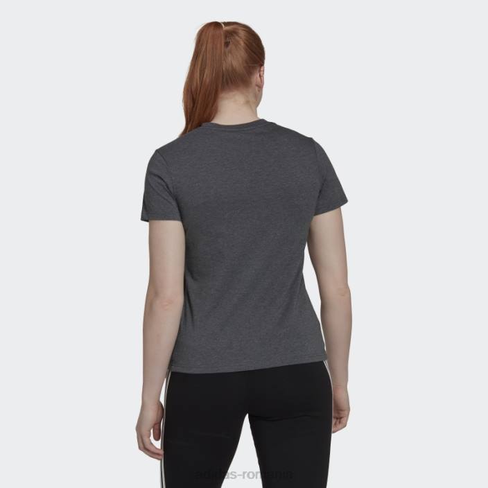 Adidas tricou cu logo gri închis heather essentials femei gri închis erica/albastru 2JBN10331