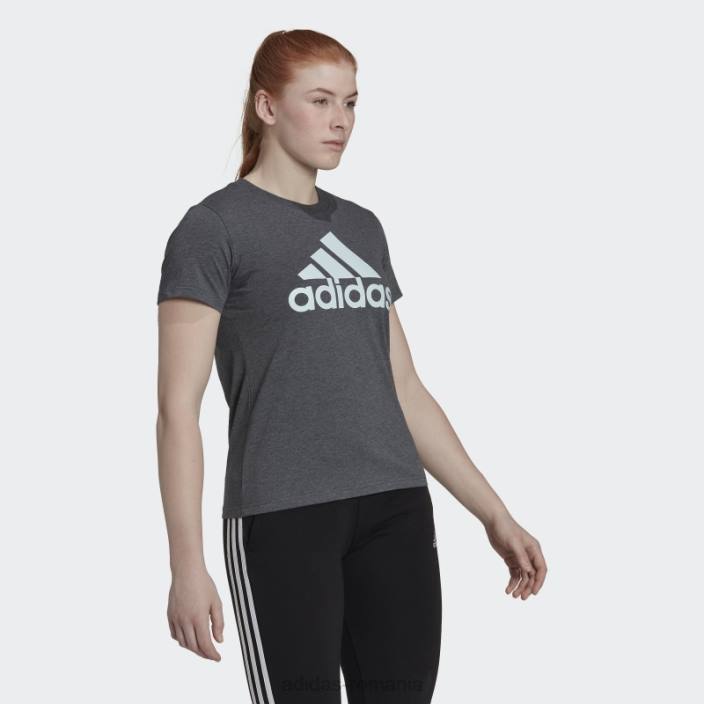 Adidas tricou cu logo gri închis heather essentials femei gri închis erica/albastru 2JBN10331