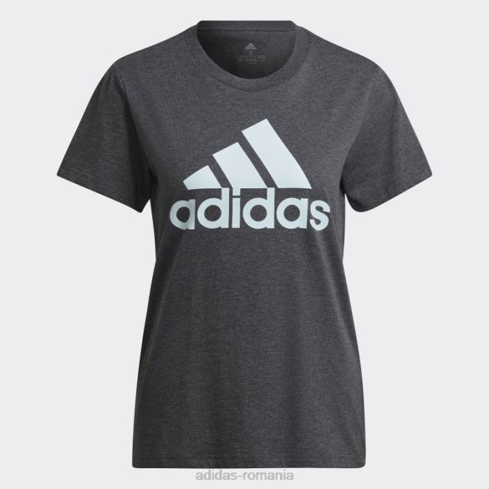 Adidas tricou cu logo gri închis heather essentials femei gri închis erica/albastru 2JBN10331