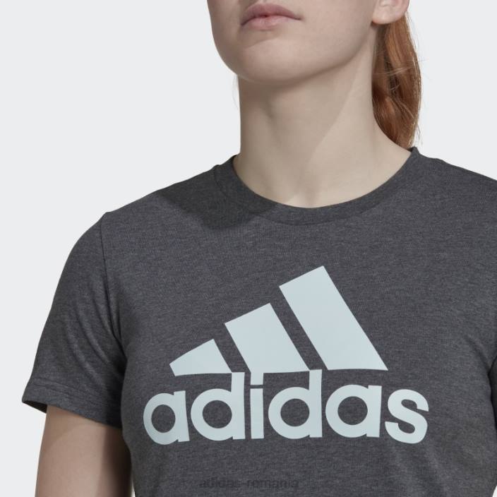 Adidas tricou cu logo gri închis heather essentials femei gri închis erica/albastru 2JBN10331