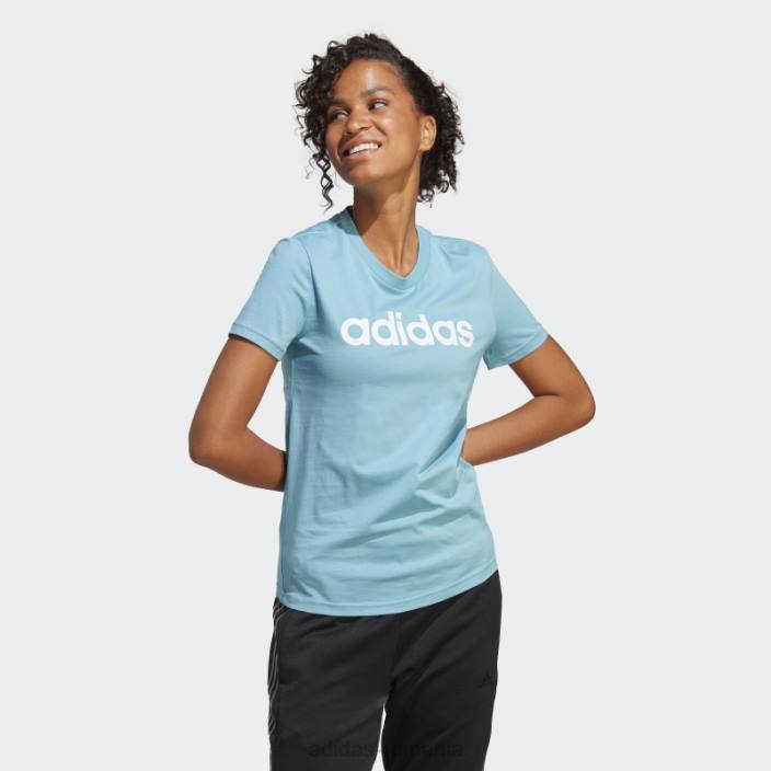 Adidas tricou cu logo subțire essentials albastru adidas femei albastru alb 2JBN16416