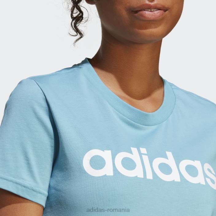 Adidas tricou cu logo subțire essentials albastru adidas femei albastru alb 2JBN16416