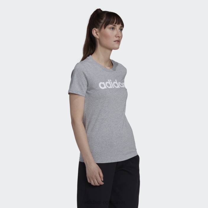 Adidas tricou cu logo subțire essentials gri mediu adidas femei gri mediu/alb 2JBN16614