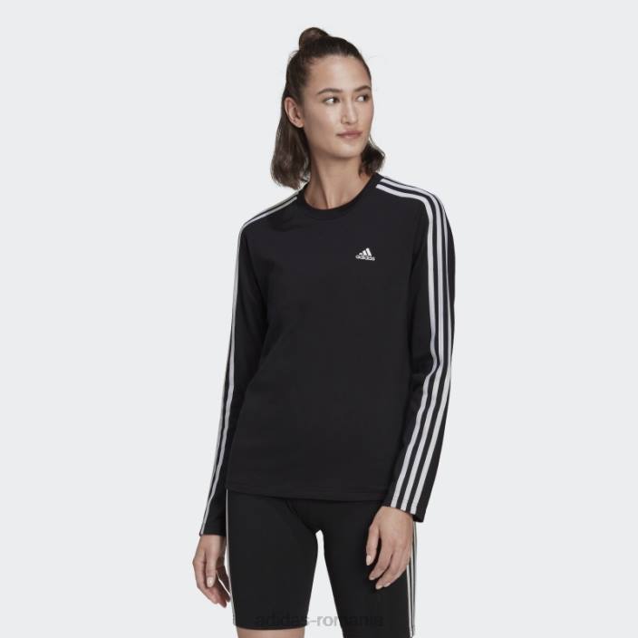 Adidas tricou cu mânecă lungă essentials cu 3 dungi negru adidas femei alb negru 2JBN9096